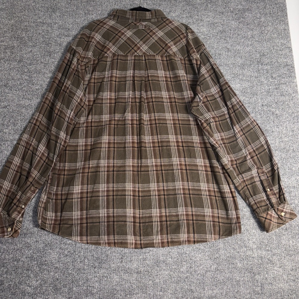 Legendary Whitetails Flannel Shirt Button Down Mens 3XT Brown Plaid Buck Camp - Picture 2 of 12